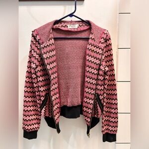 Funky People Pink and Brown Knit Jacket